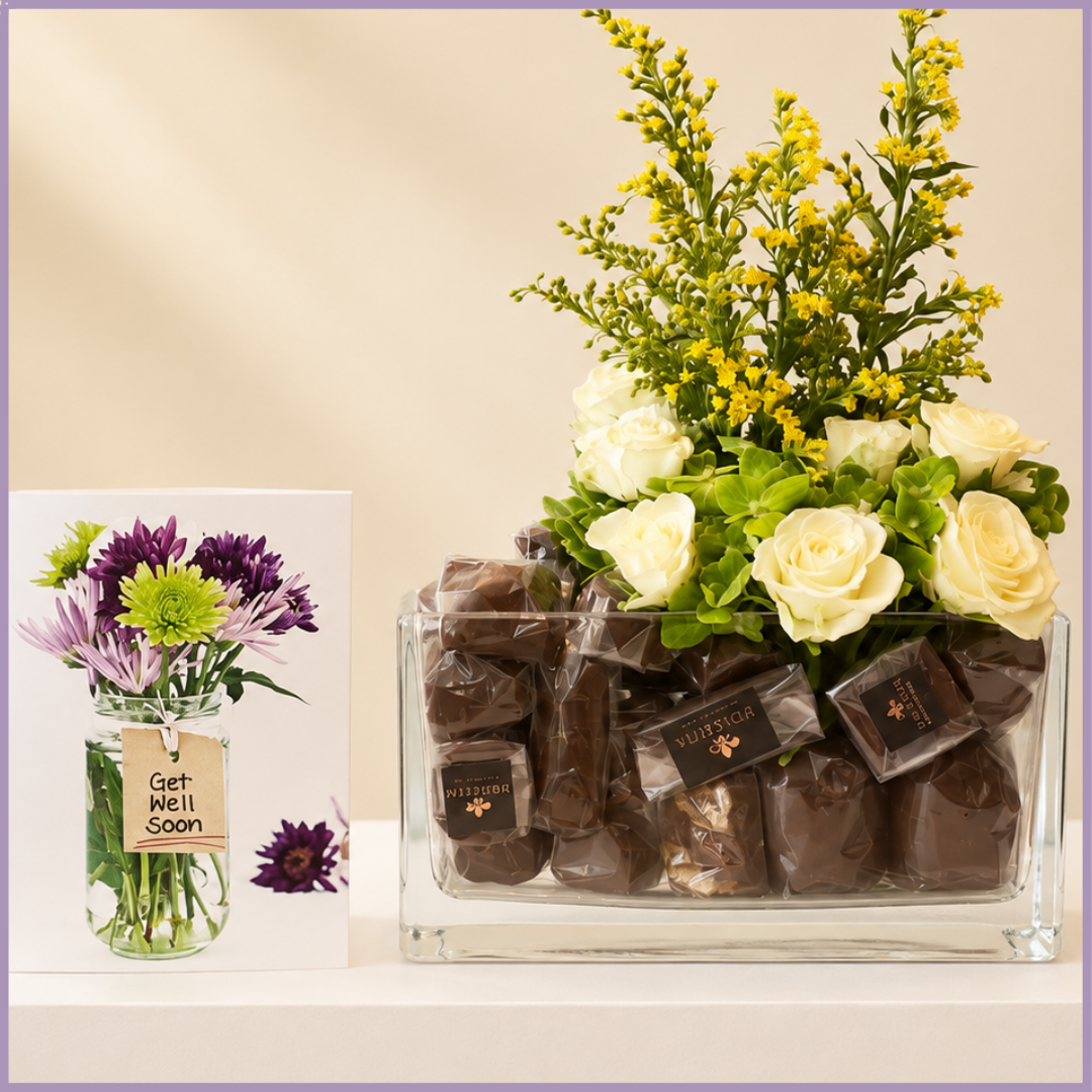 Golden Wishes Chocolate Vase
