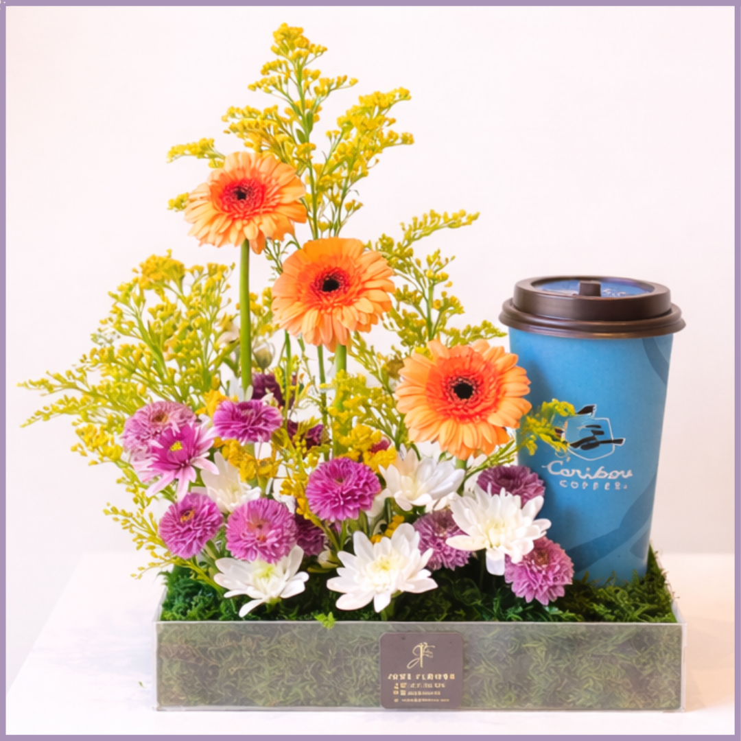 Good Morning Mama Love Floral Bouquet with Caribou Coffee