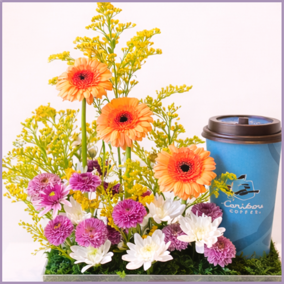 Good Morning Mama Love Floral Bouquet with Caribou Coffee