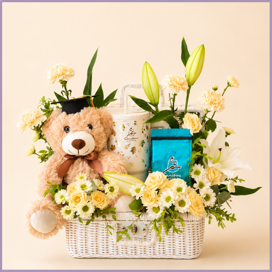 Graduation Morning Celebration Floral & Teddy Basket