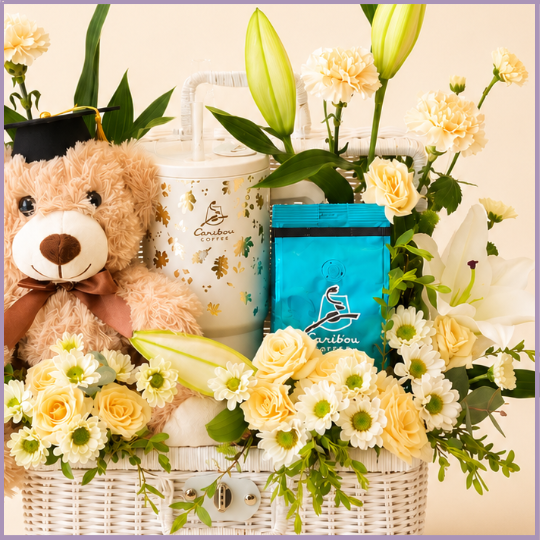 Graduation Morning Celebration Floral & Teddy Basket