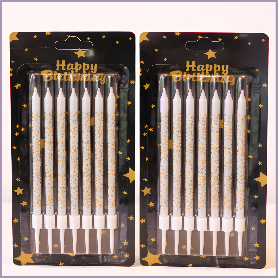 Happy Birthday Silver Candles Set of 2 Packs