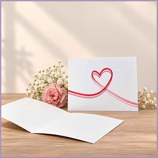 Greeting Card: Heart Ribbon Greeting Card