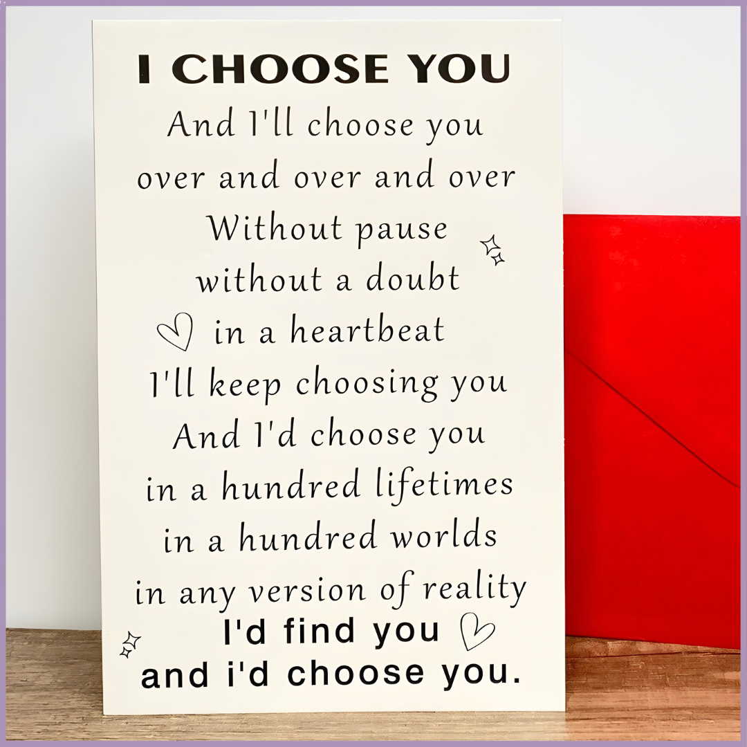I Choose You Romantic Greeting Card