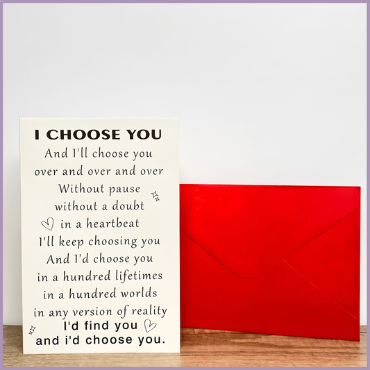 I Choose You Romantic Greeting Card