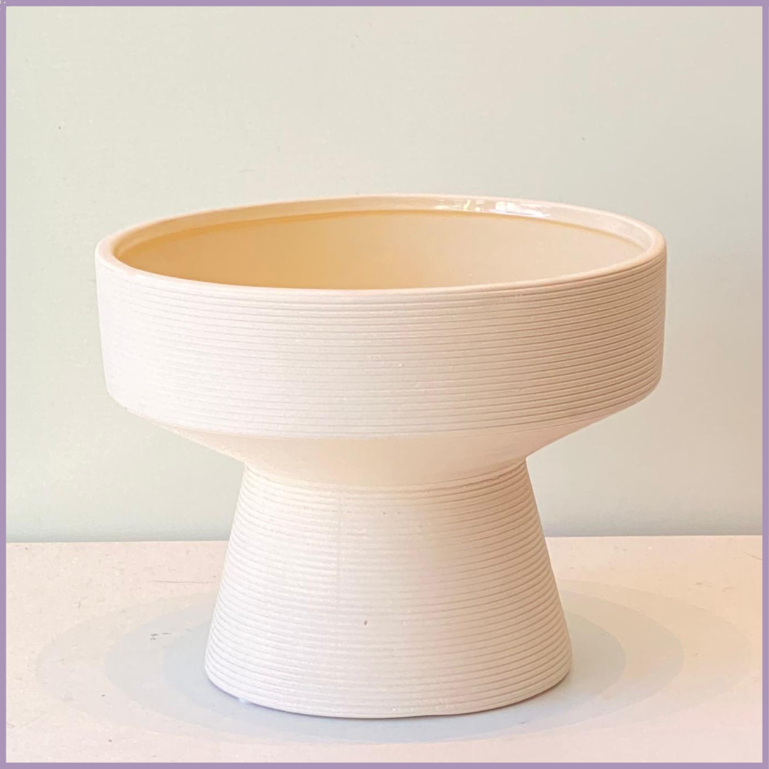 Ivory Halo Pottery Bowl Vase