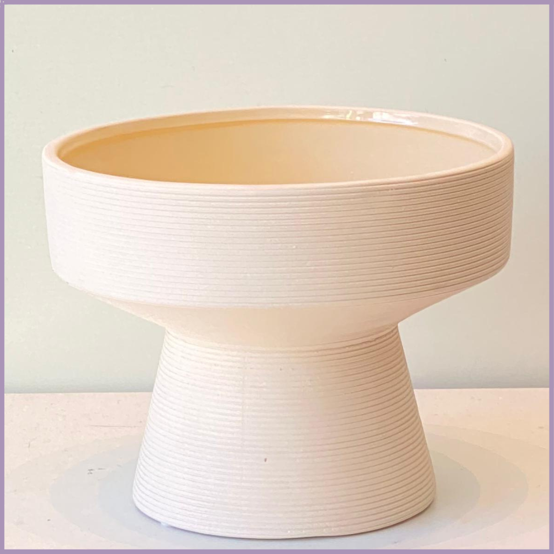 Ivory Halo Pottery Bowl Vase