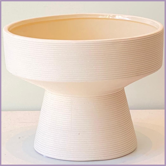 Ivory Halo Pottery Bowl Vase