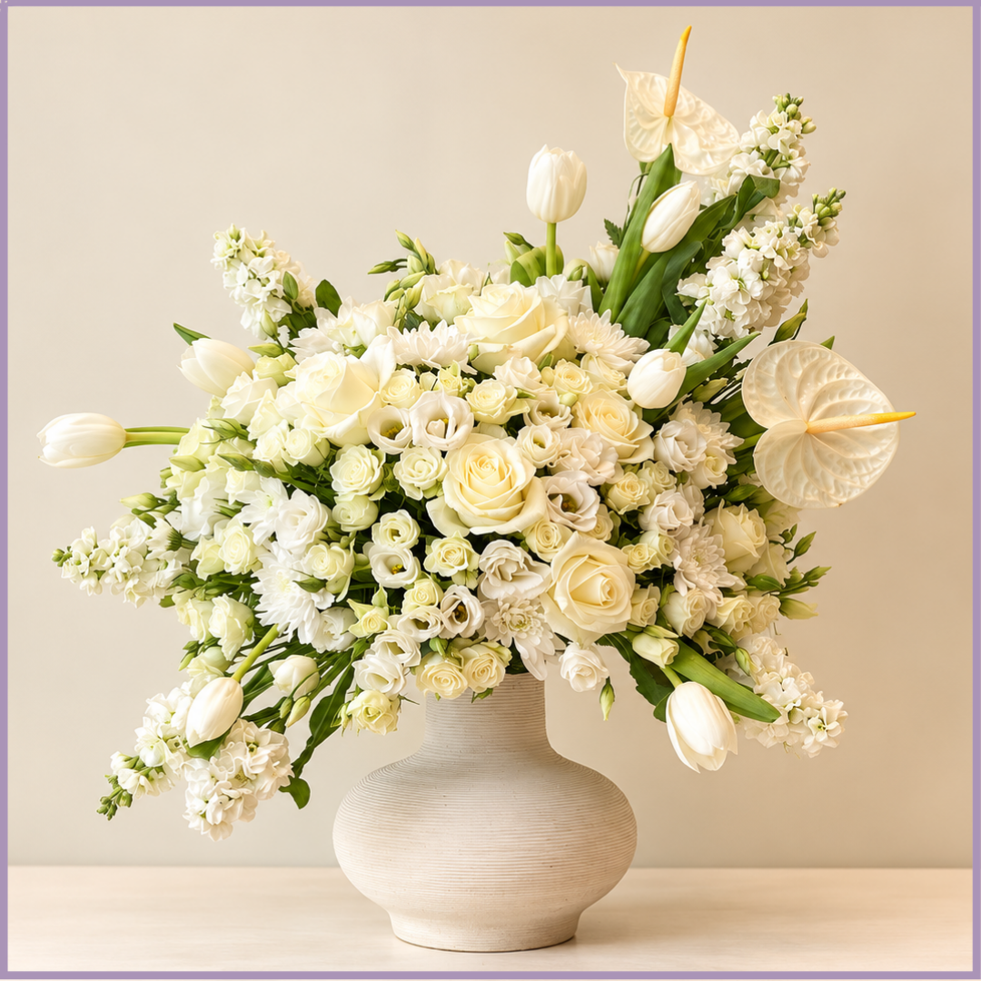 Ivory Serenity – Luxury White Floral Arrangement