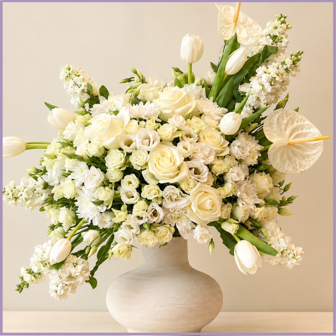 Ivory Serenity – Luxury White Floral Arrangement