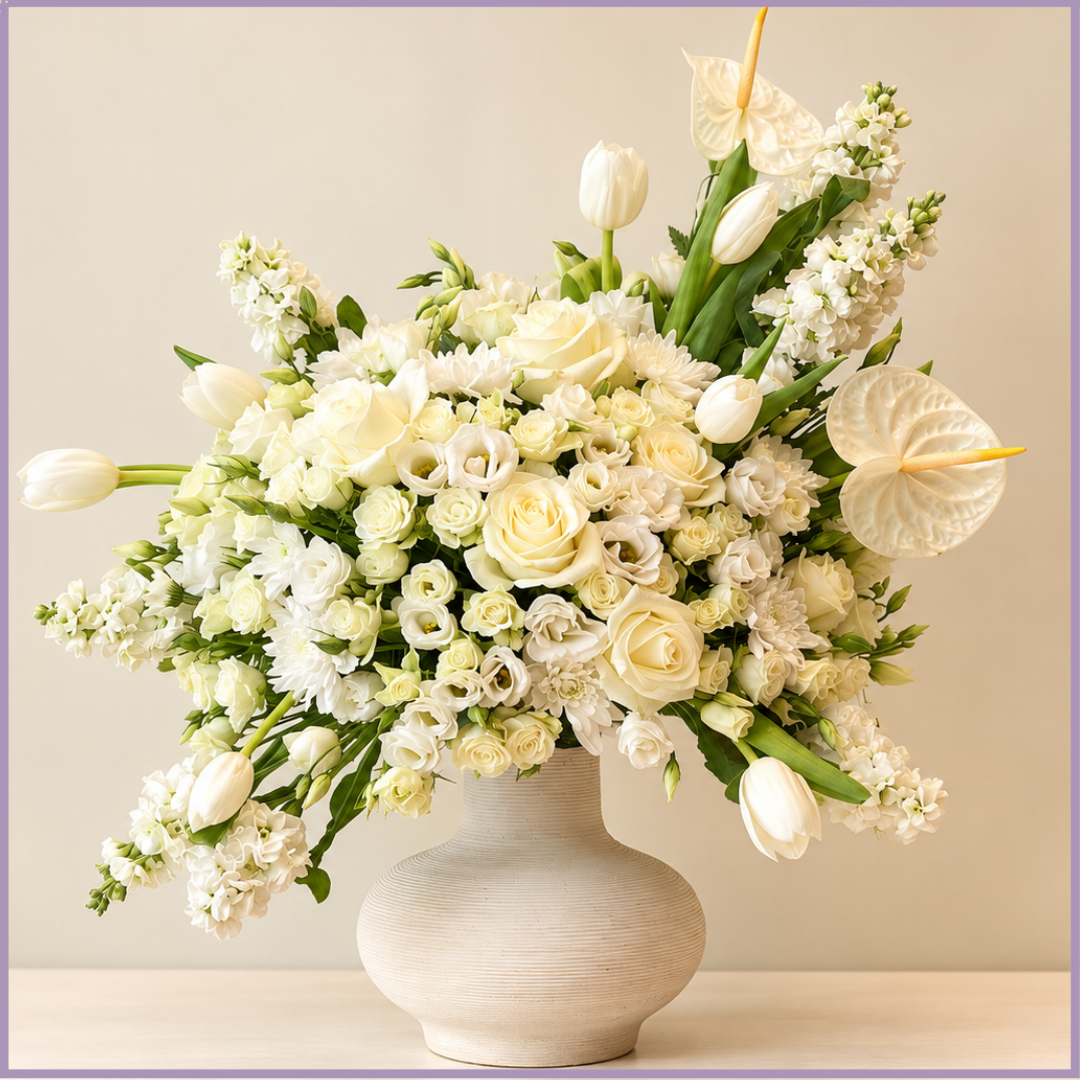 Ivory Serenity – Luxury White Floral Arrangement