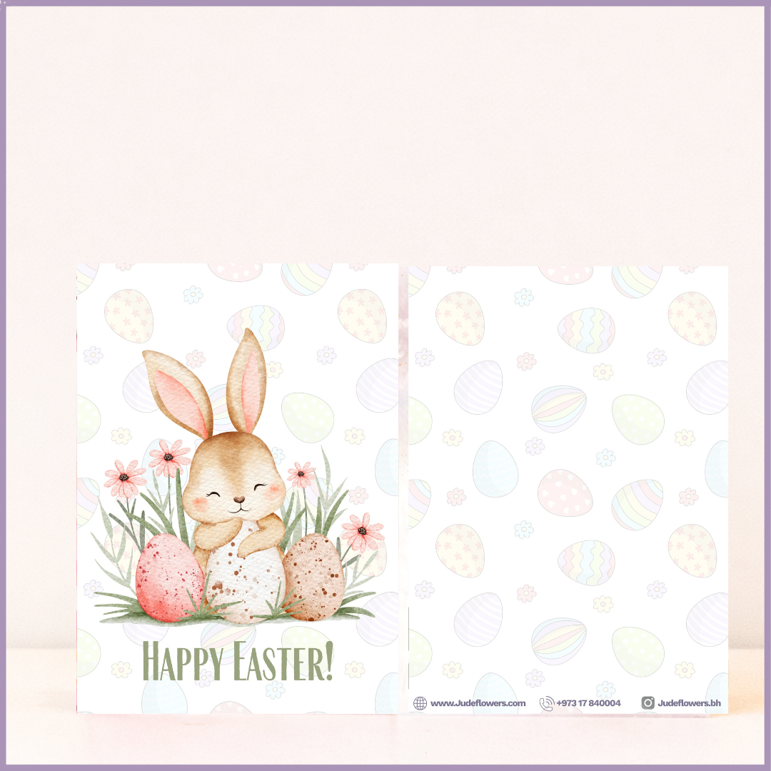 Jude Flowers Happy Easter Bunny Greeting Card