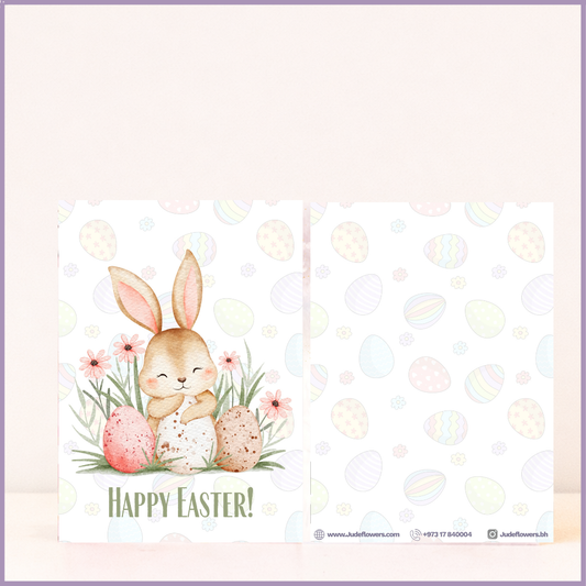 Jude Flowers Happy Easter Bunny Greeting Card