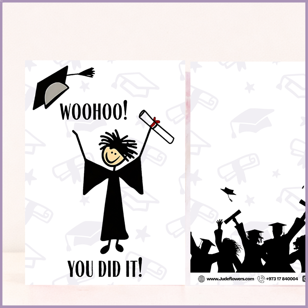 Jude Flowers Graduation Woohoo You Did It Greeting Card