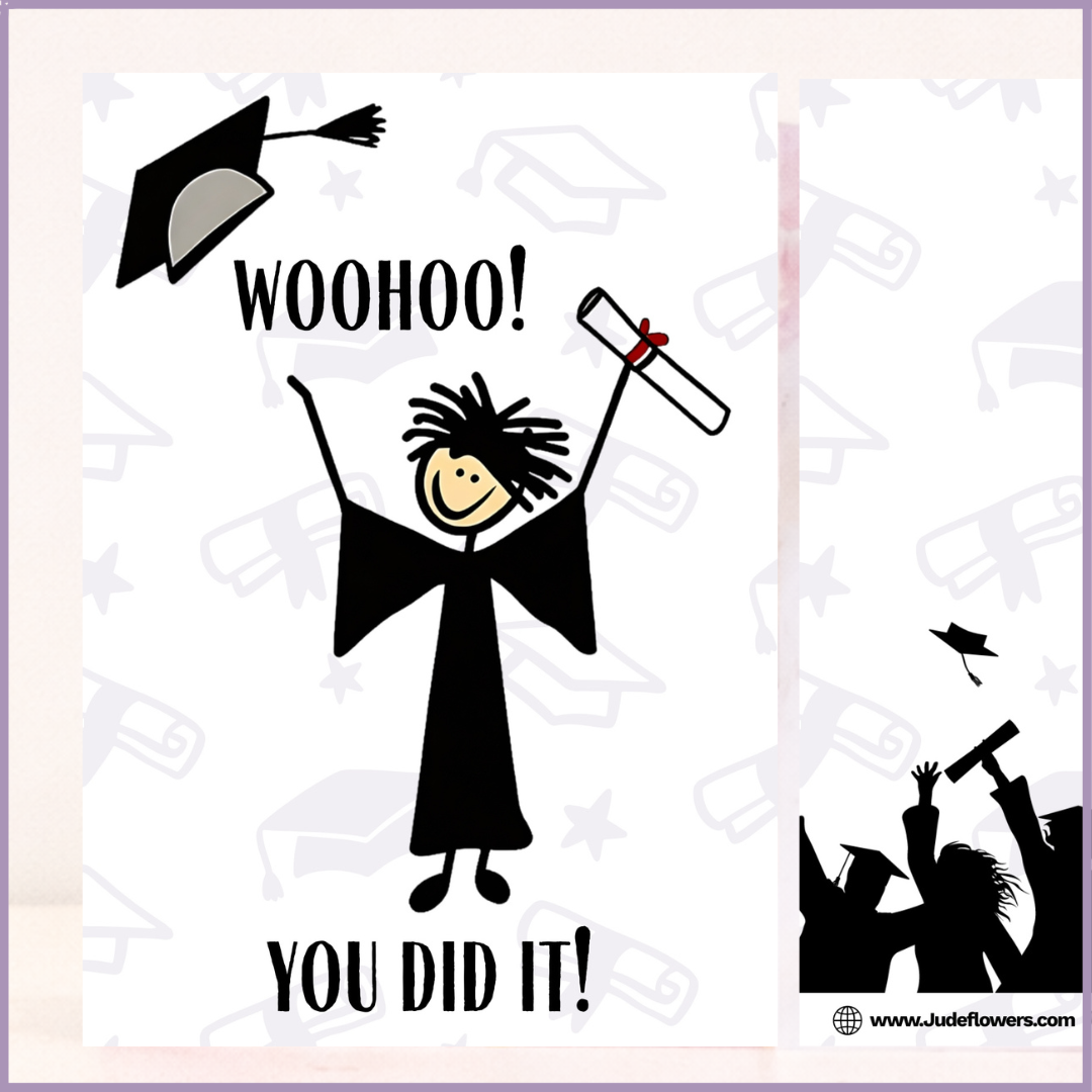 Jude Flowers Graduation Woohoo You Did It Greeting Card
