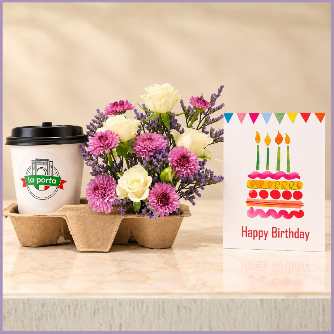 Lavender Birthday Coffee & Blooms