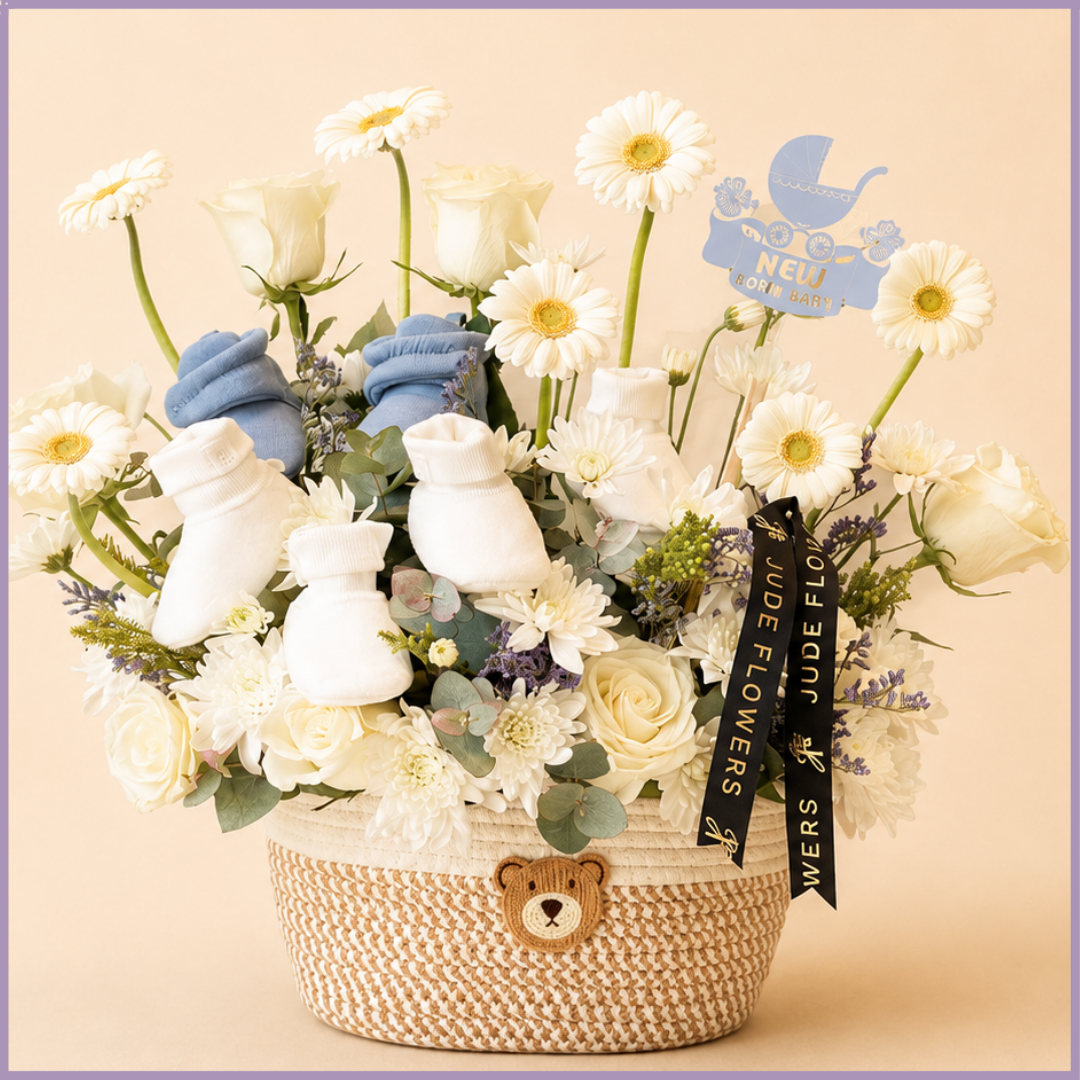 Little Prince Garden – Baby Boy Flower & Gift Basket