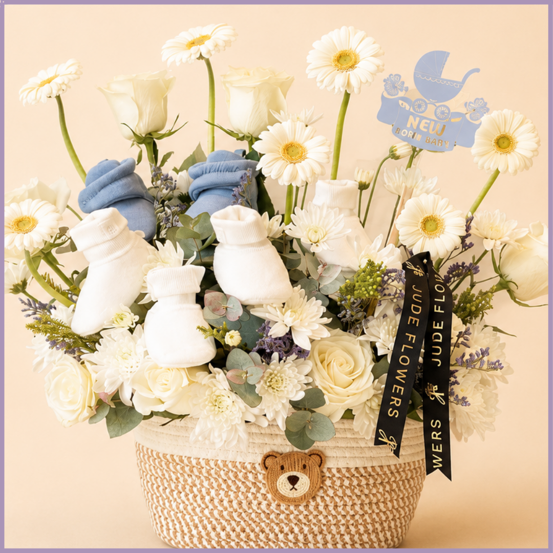 Little Prince Garden – Baby Boy Flower & Gift Basket