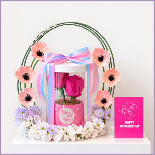 Love You Mama Pink Mothers Day Floral Mug Cake Gift Dream Bites x Jude Flowers