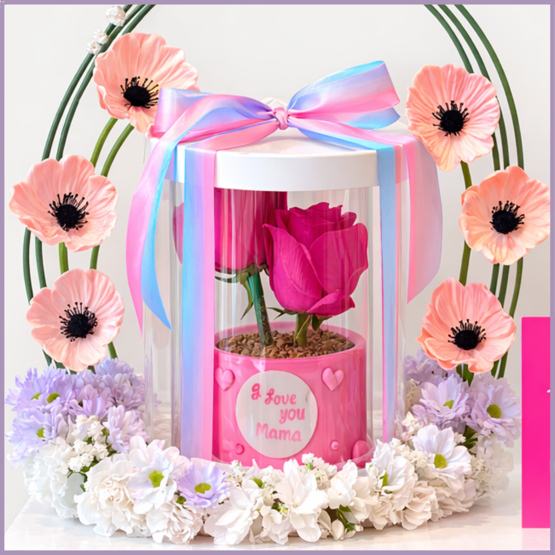 Love You Mama Pink Mothers Day Floral Mug Cake Gift Dream Bites x Jude Flowers