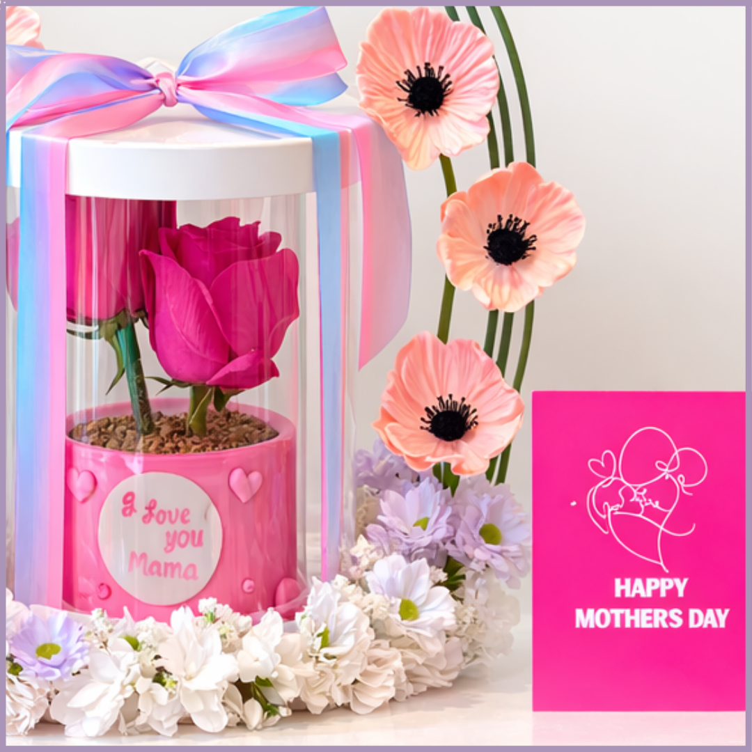 Love You Mama Pink Mothers Day Floral Mug Cake Gift Dream Bites x Jude Flowers