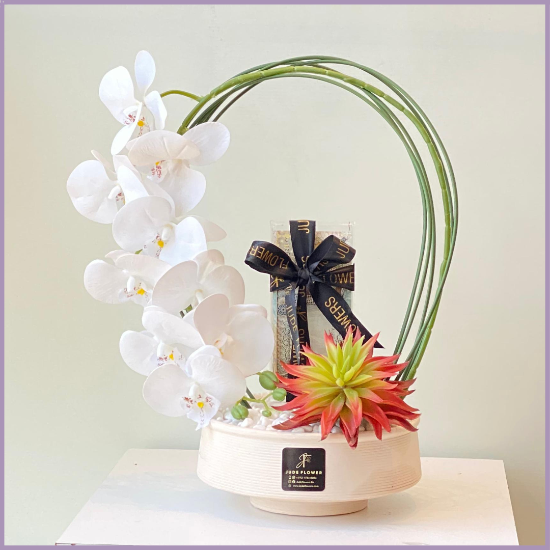 Modern Orchid Cash Gift Arrangement