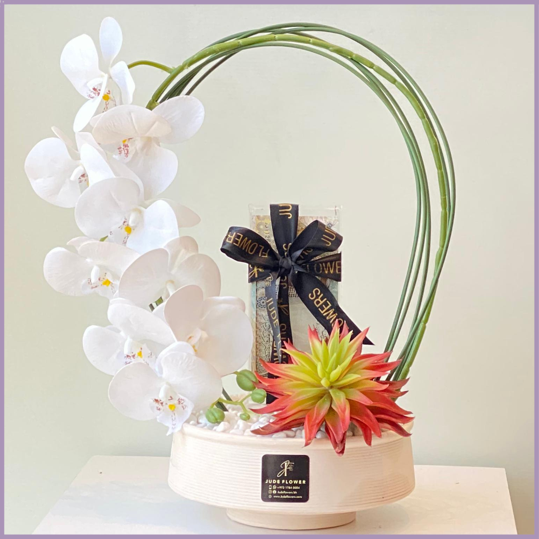 Modern Orchid Cash Gift Arrangement