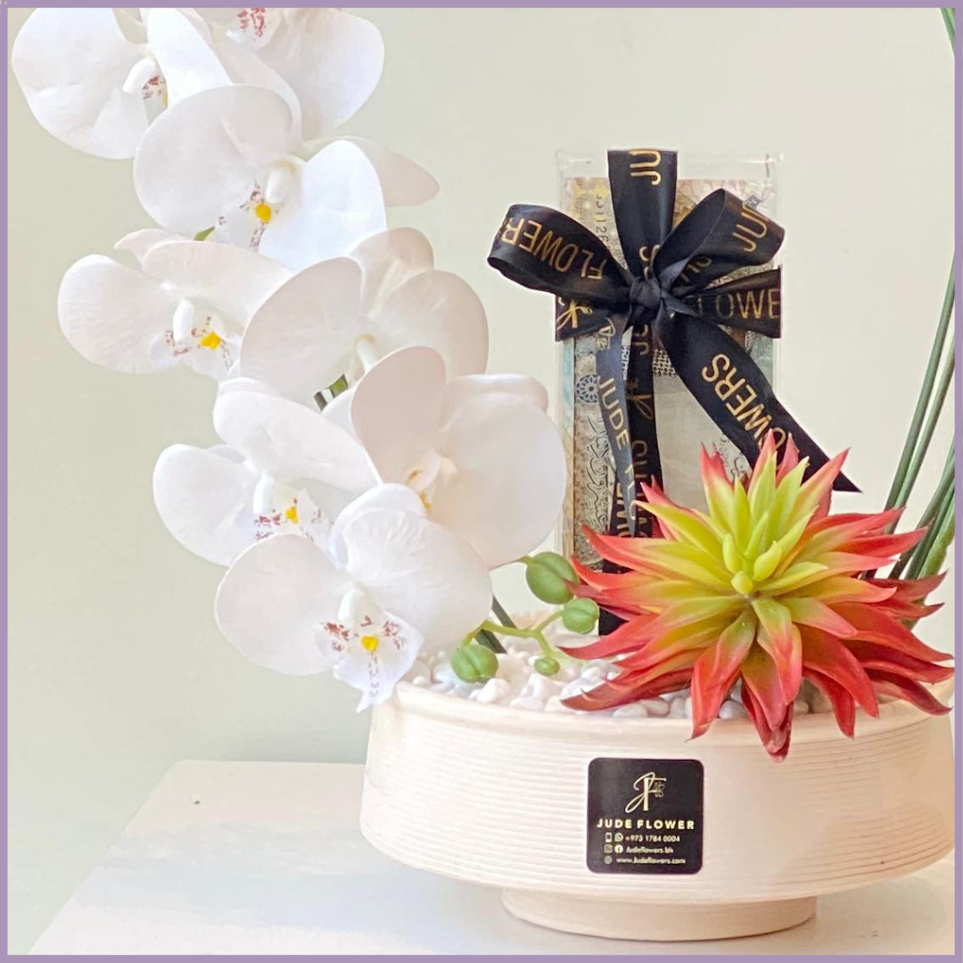 Modern Orchid Cash Gift Arrangement