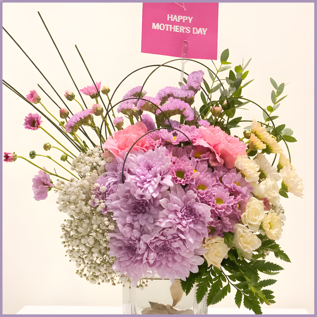 Mothers Day Purple Garden Floral Vase