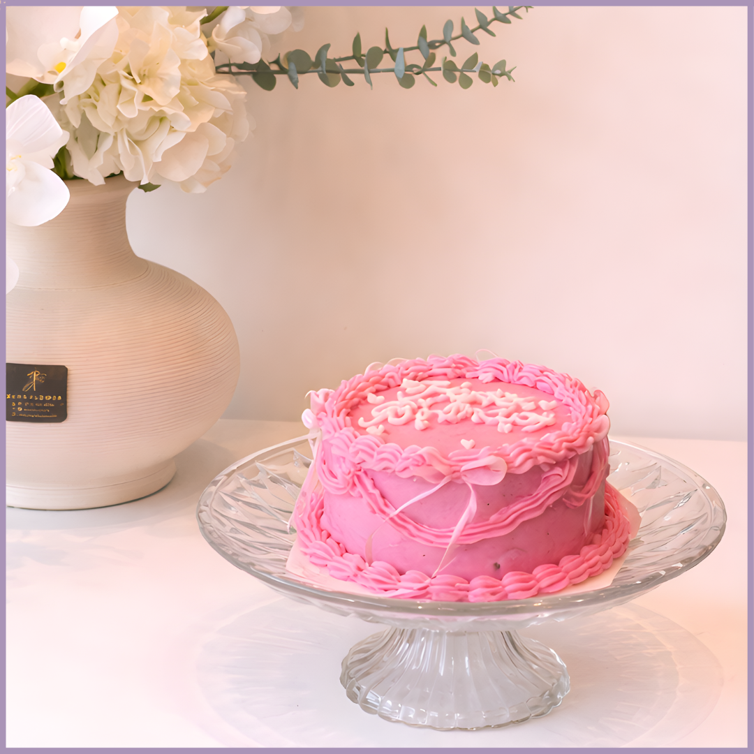 Orchid Elegance Happy Birthday Flowers with Dream Bites Cake