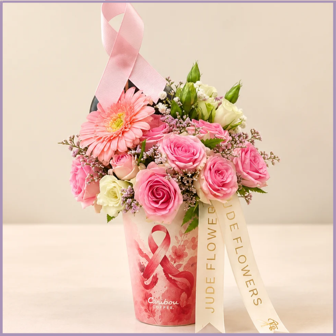 Pink Ribbon Hope – Caribou Floral Tumbler
