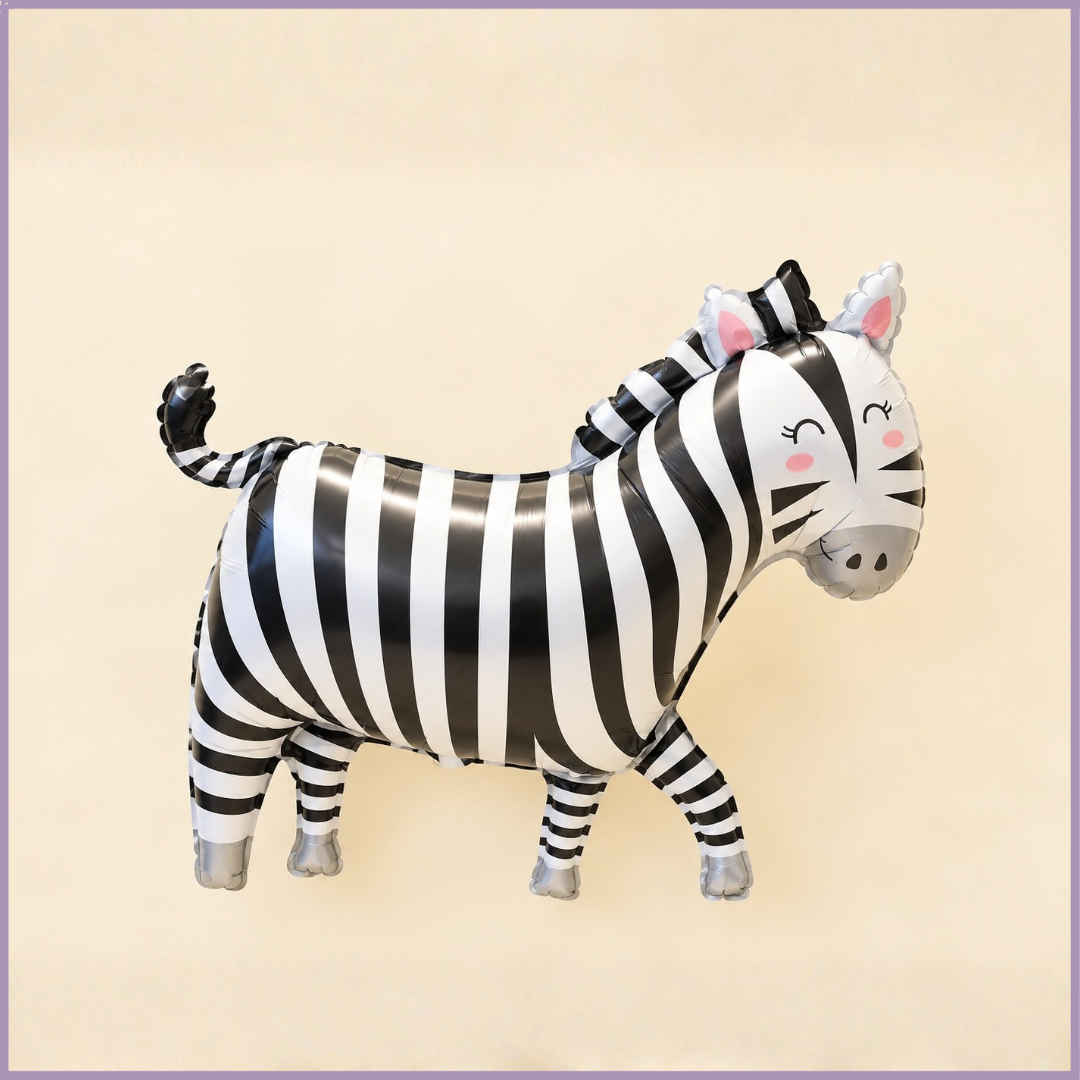 Playful Zebra Foil Balloon