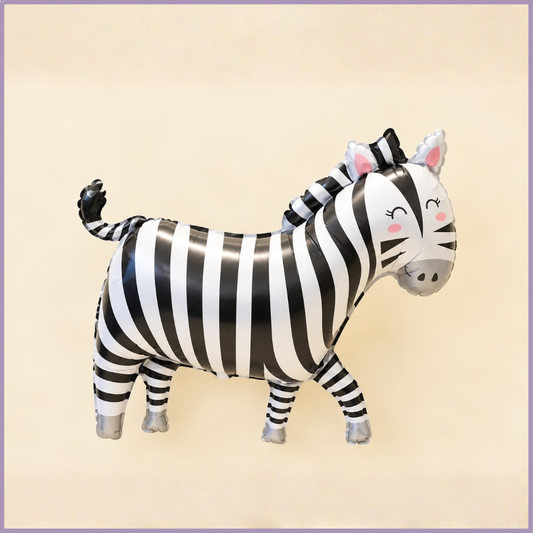 Playful Zebra Foil Balloon