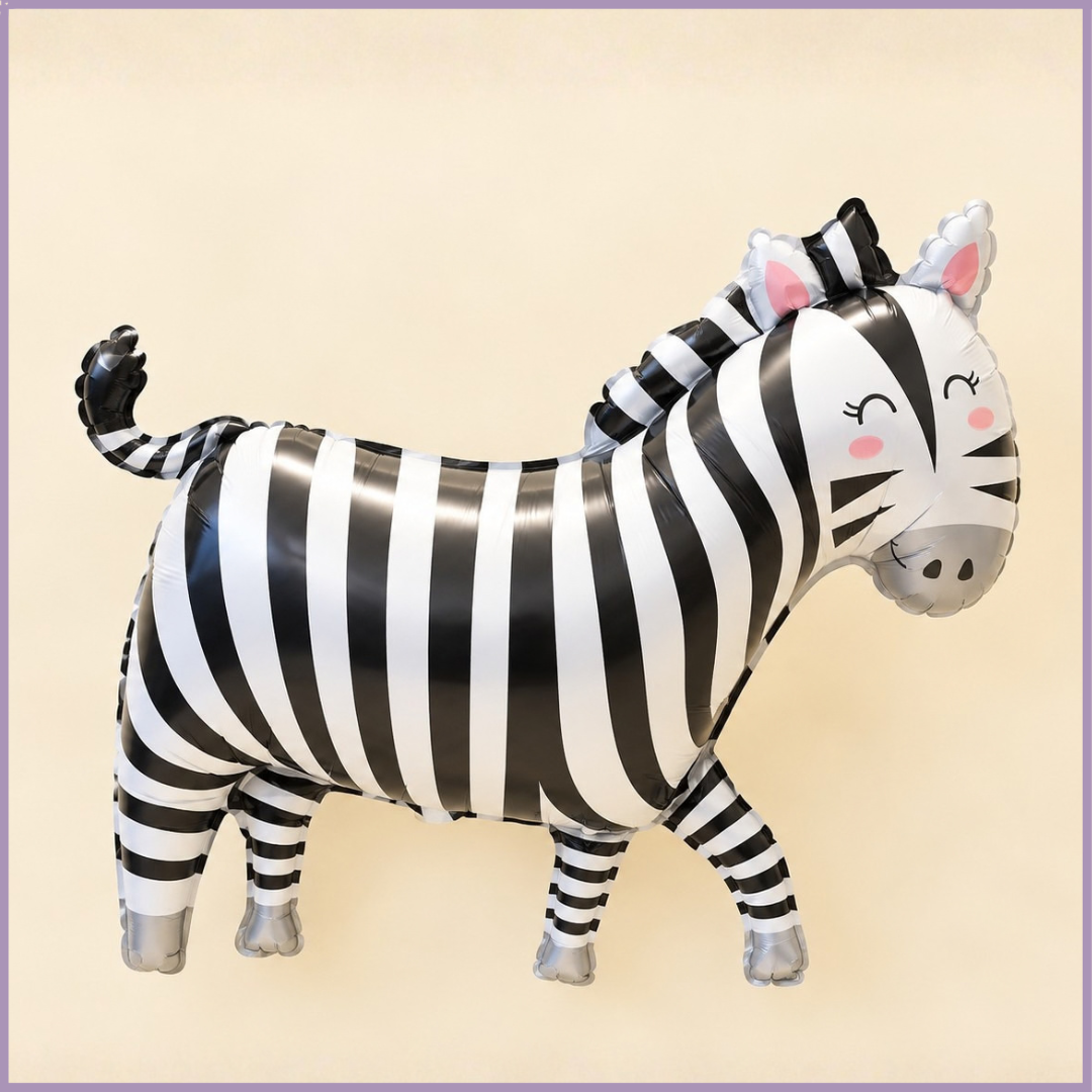 Playful Zebra Foil Balloon