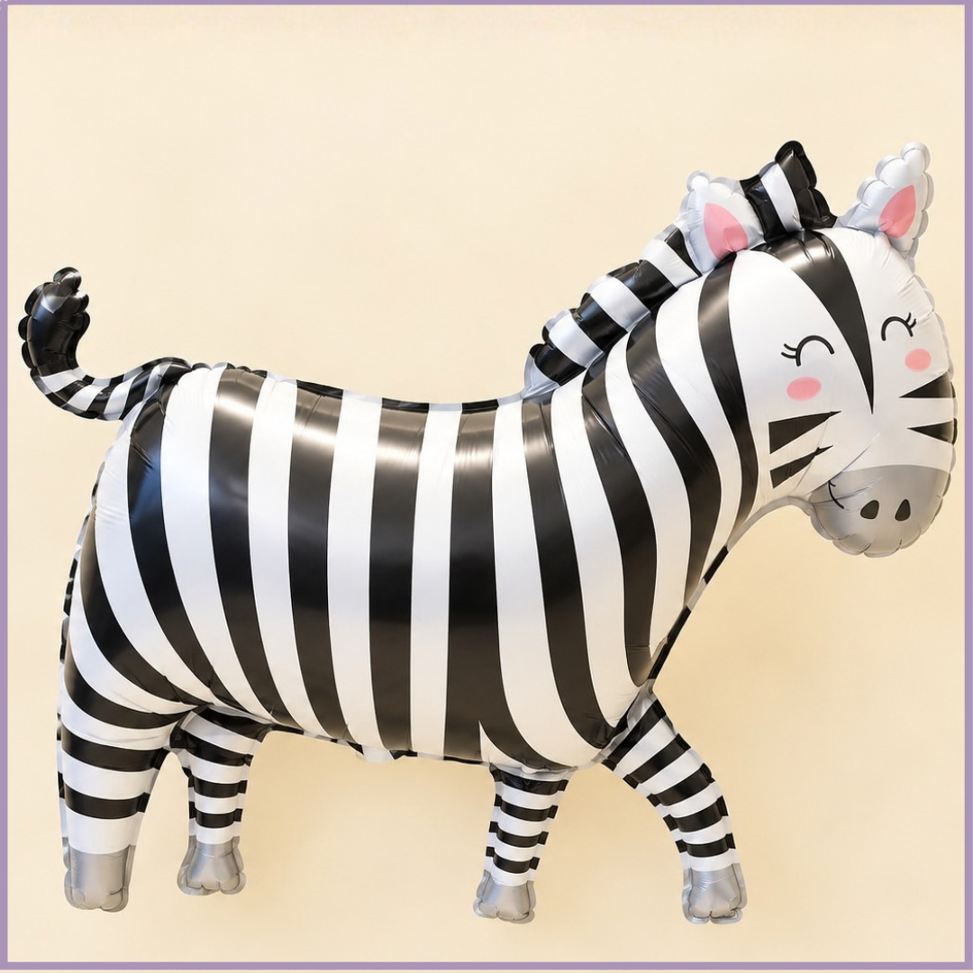 Playful Zebra Foil Balloon