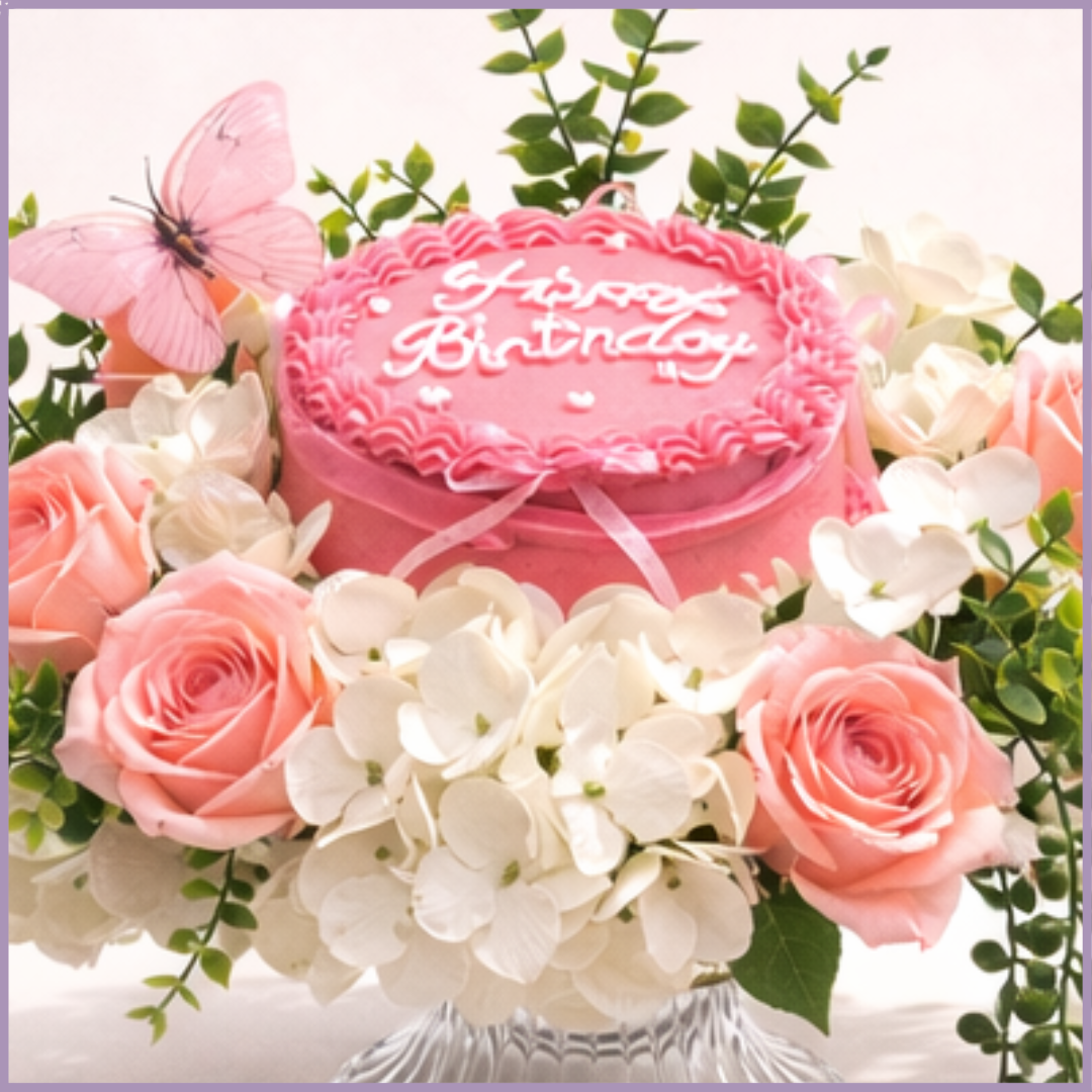 Everlasting Dream Bites Princess Pink Birthday Cake Floral Gift