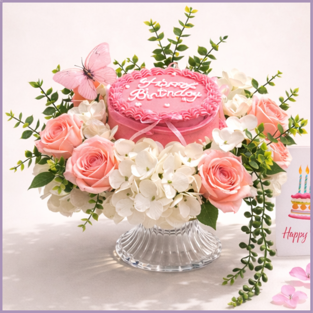 Everlasting Dream Bites Princess Pink Birthday Cake Floral Gift