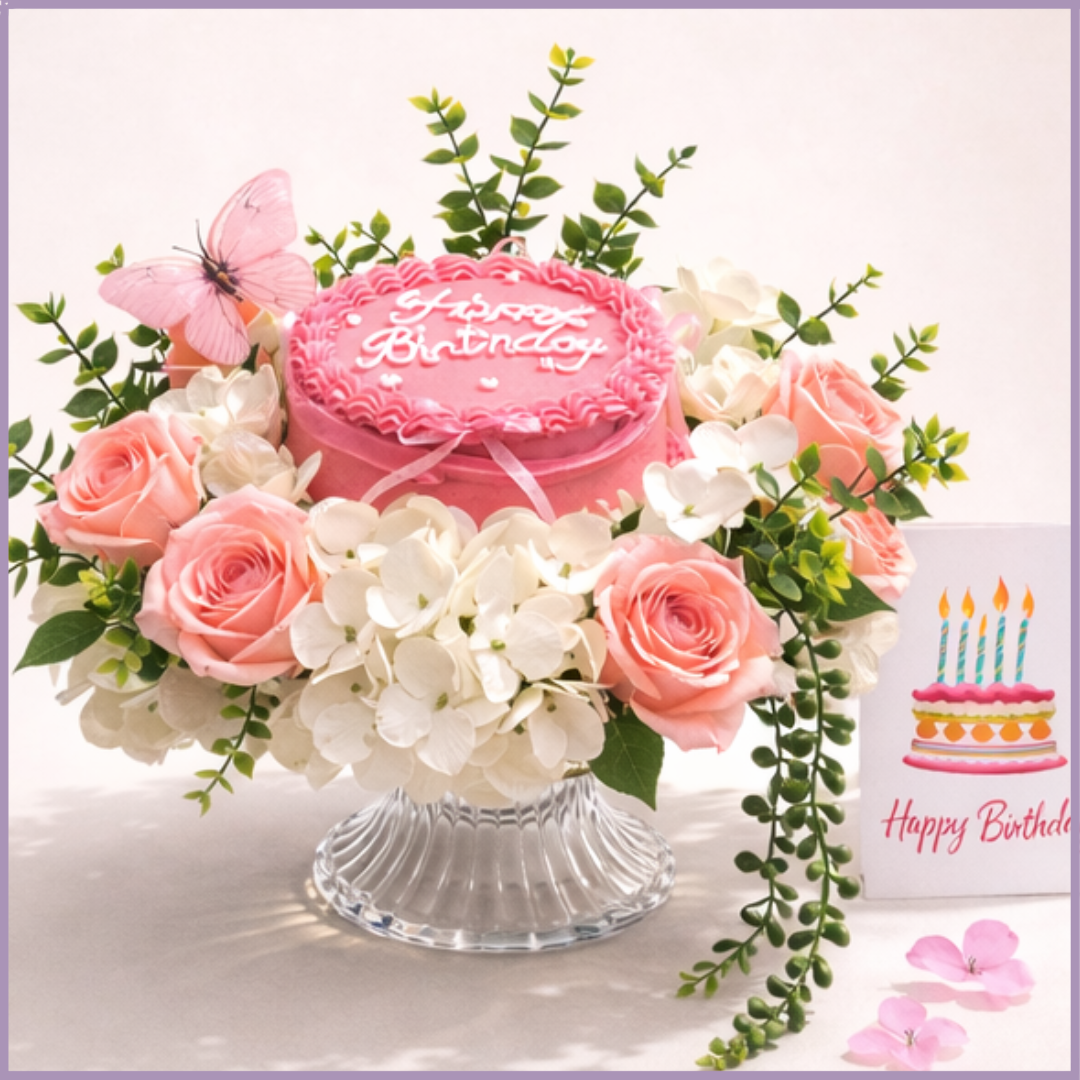 Everlasting Dream Bites Princess Pink Birthday Cake Floral Gift