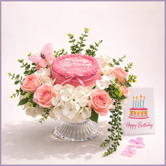 Everlasting Dream Bites Princess Pink Birthday Cake Floral Gift