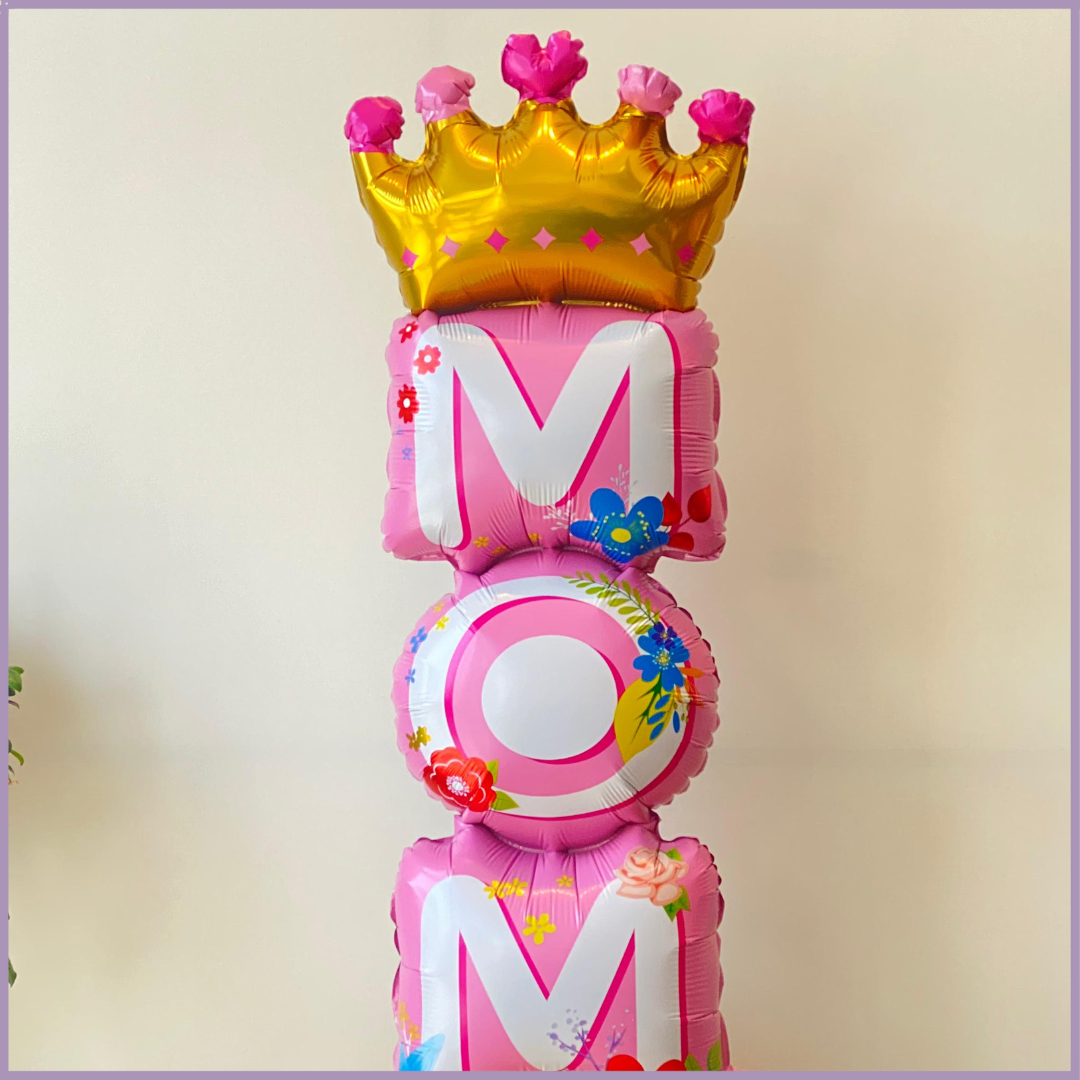 Queen MOM Crown Balloon Arrangement Pink