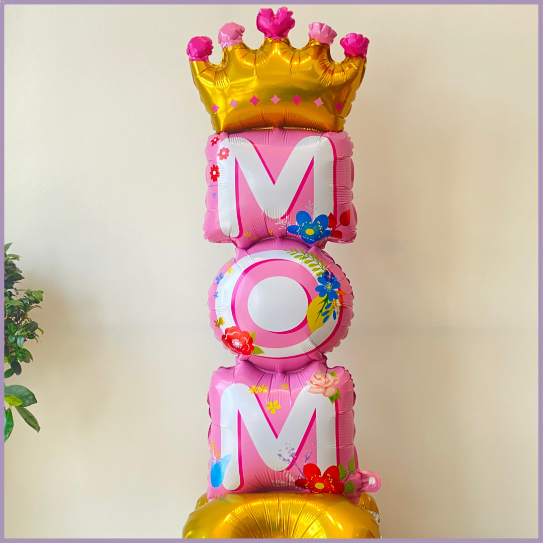 Queen MOM Crown Balloon Arrangement Pink