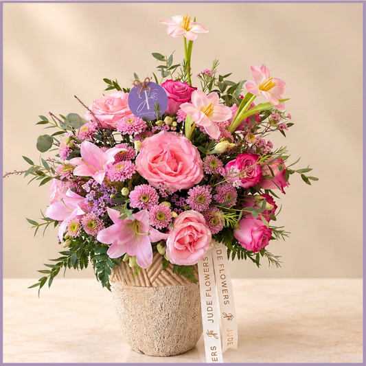 Rosé Garden Elegance – Luxury Pink Floral Arrangement