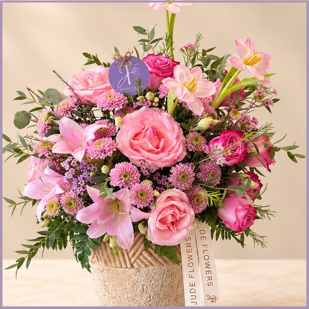 Rosé Garden Elegance – Luxury Pink Floral Arrangement