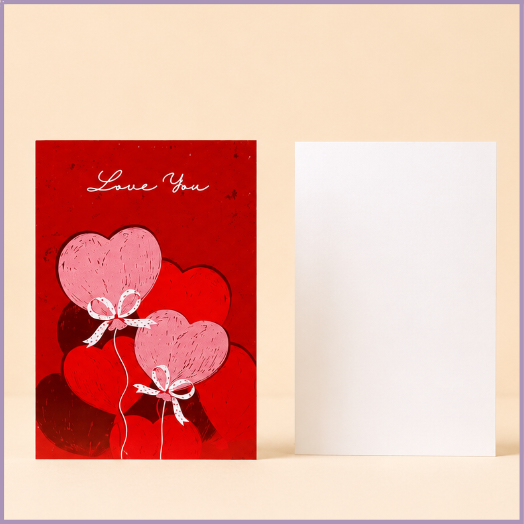 Scarlet Hearts Love Card