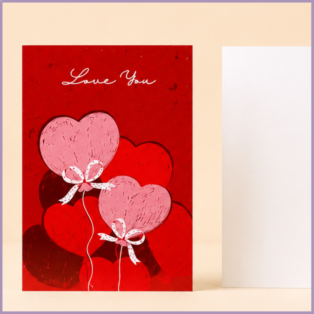 Scarlet Hearts Love Card