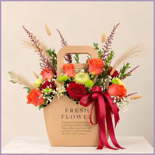 Autumn Flowers and Pampas