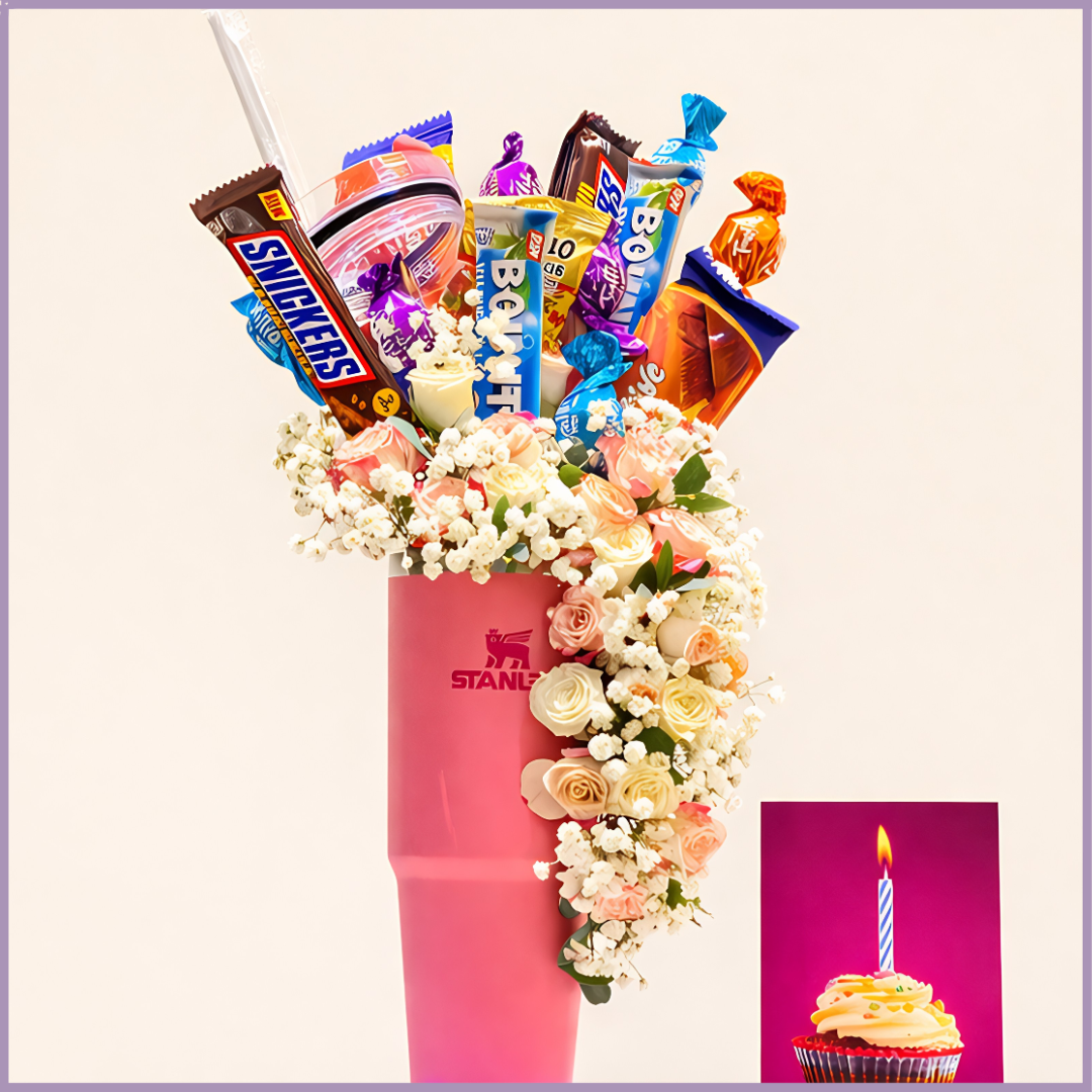 Stanley Pink Birthday Floral Chocolate Explosion Gift