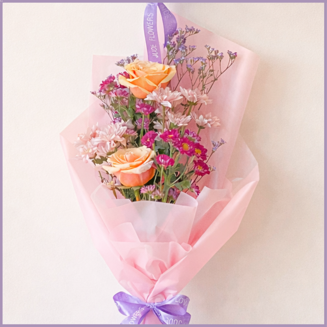 Simple Birthday Rose and Santini Bouquet