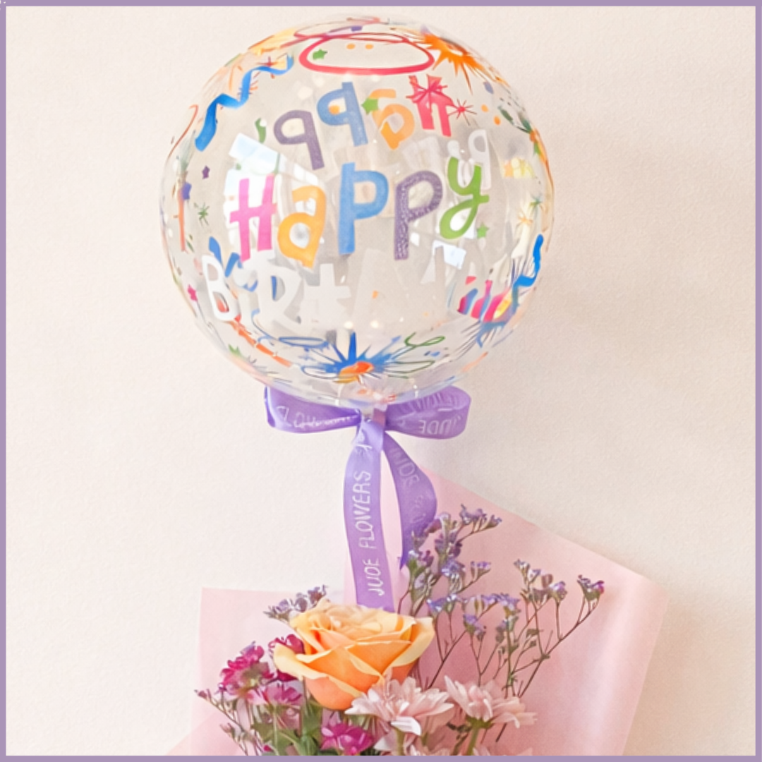 Simple Birthday Rose and Santini Bouquet