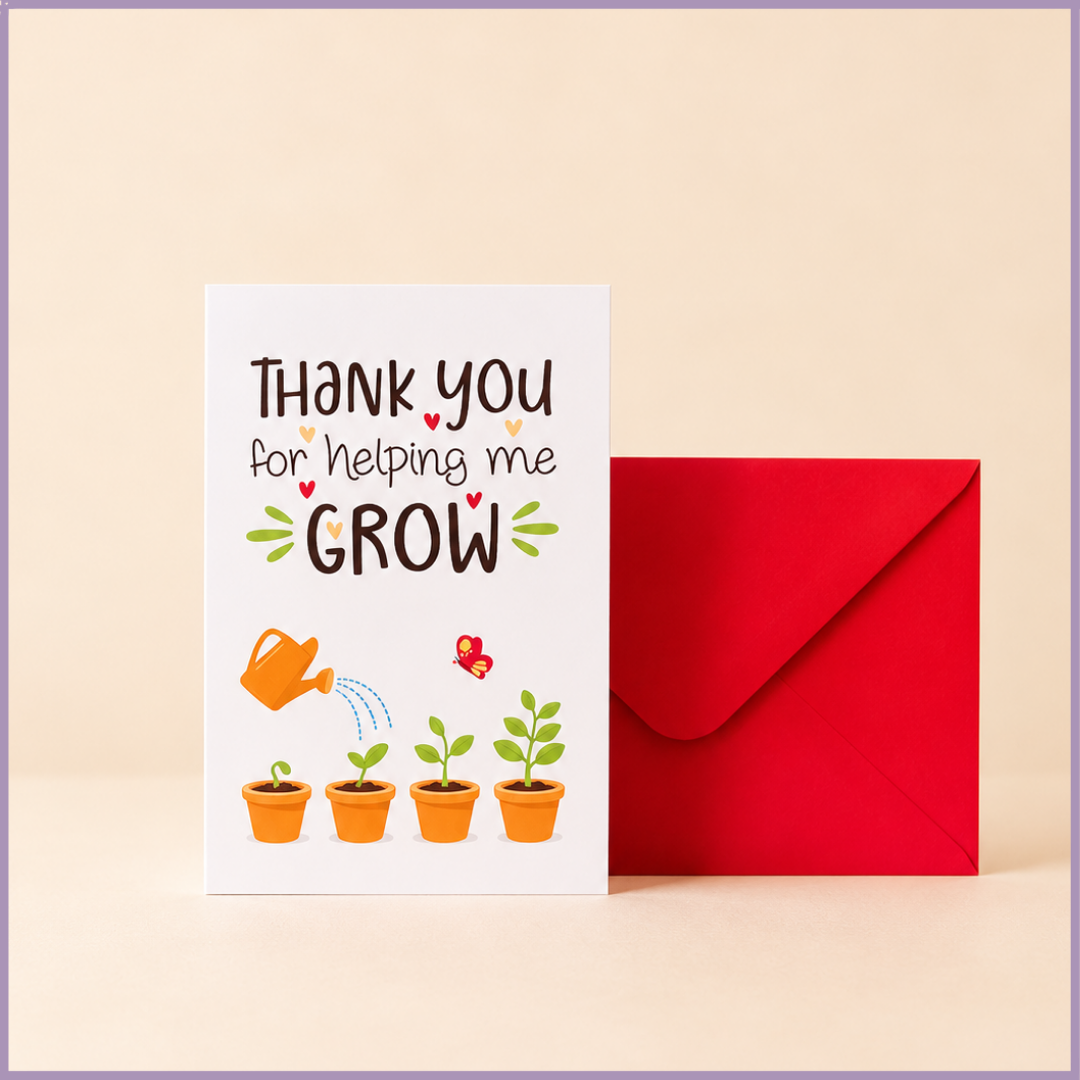 Thank You for Helping Me Grow Card